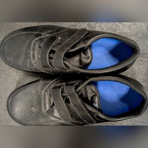 SAS Black Leather Loafers with Velcro Closure